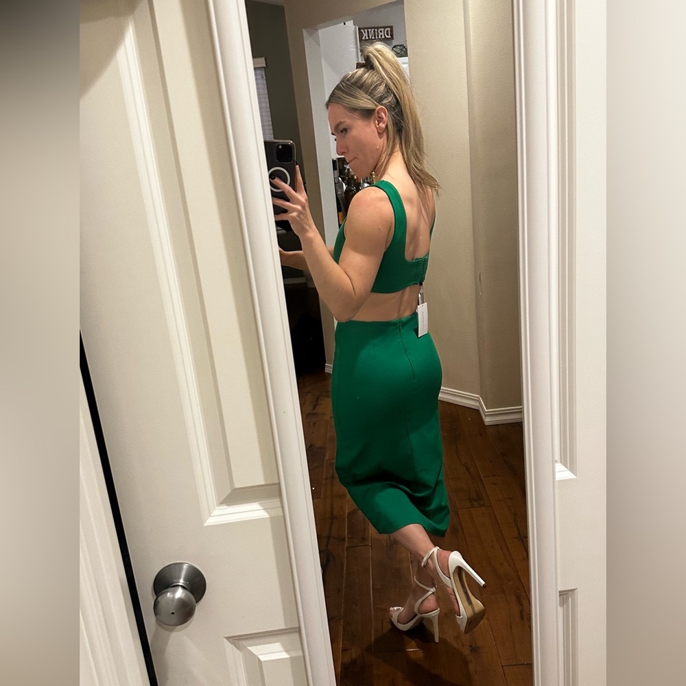Lovers And Friends Titus Cut out Midi Dress Revolve GREEN